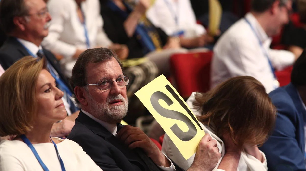 Mariano Rajoy, ayer, en el Congreso del PP
