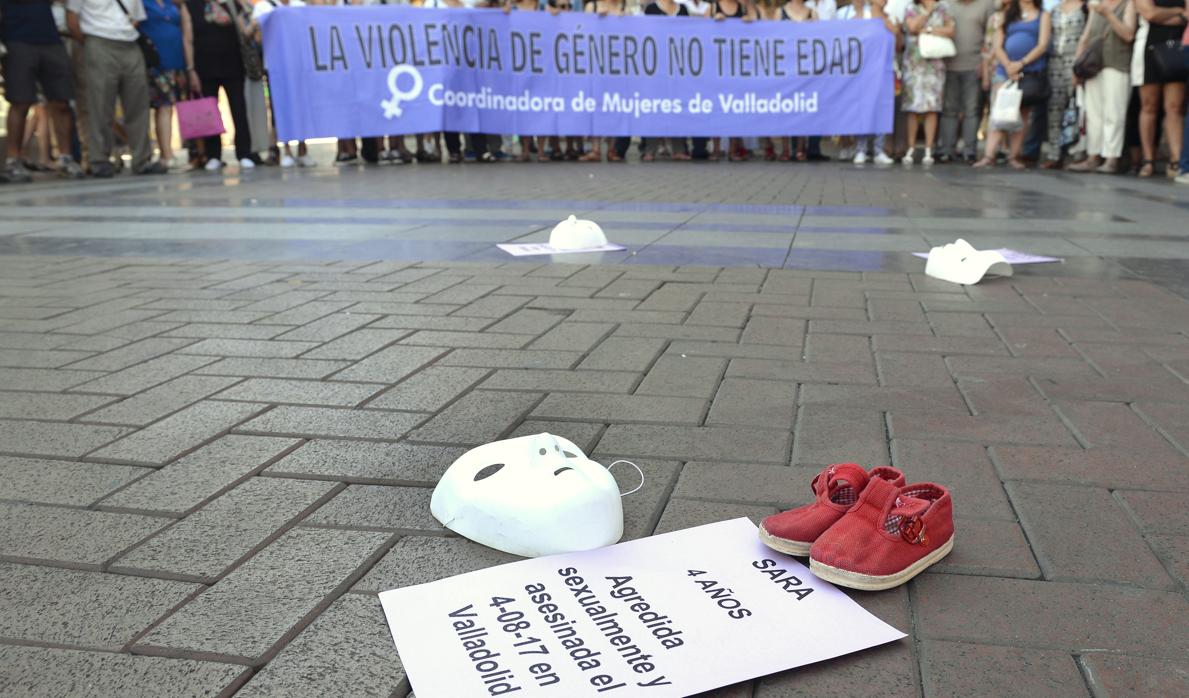 Concentración de repulsa del asesinato de la niña Sara en Valladolid el pasado agosto de 2017