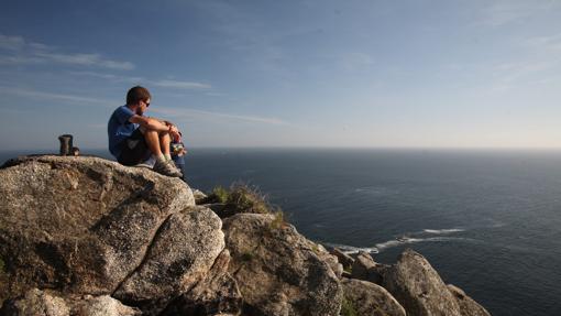 Vista al horizonte desde el Faro Fisterra