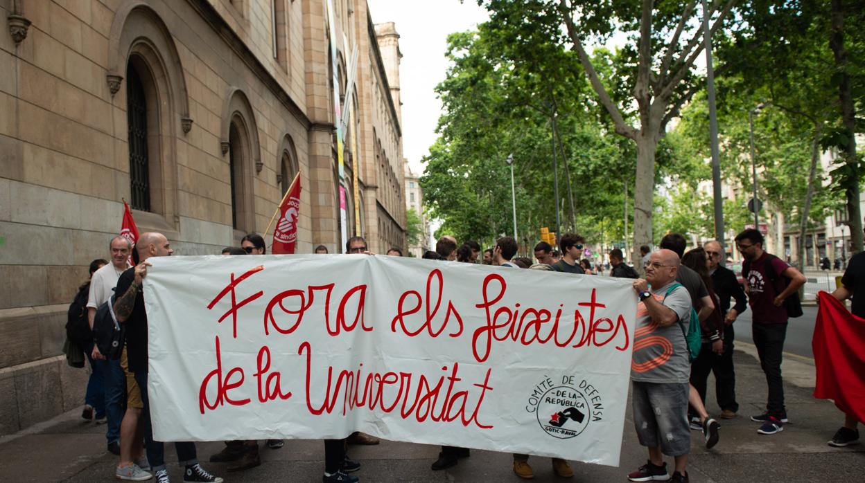 Boicot a un acto de SCC en la Universidad de Barcelona el pasado mes de junio