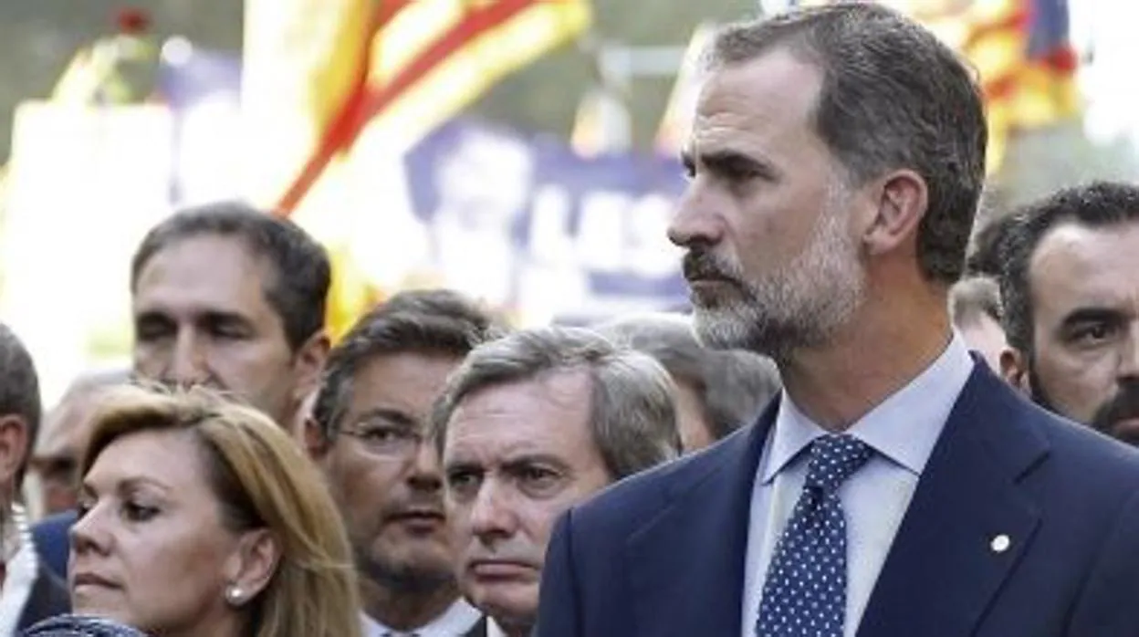 El Rey Don Felipe en un acto de homenaje tras los atentados del año pasado en Barcelona