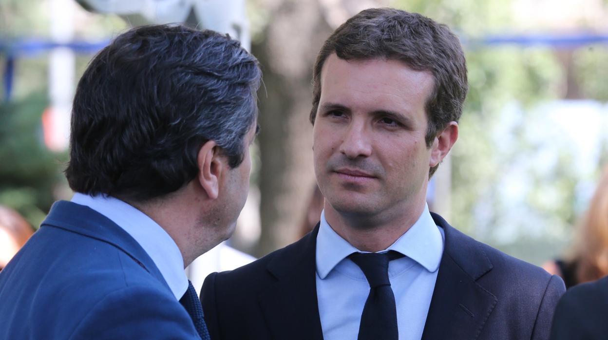 Pablo Casado, hoy, en el acto conmemorativo por el décimo aniversario del accidente de Spanair