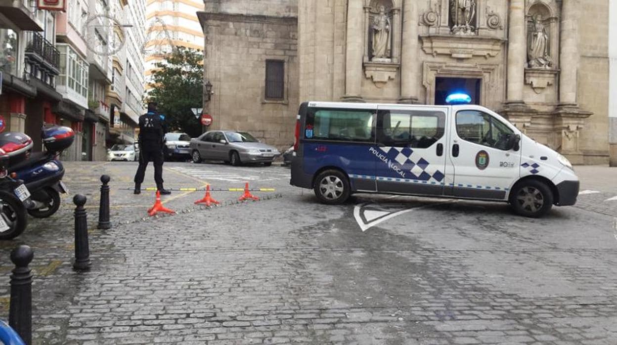 Imagen de la policía local en la ciudad de La Coruña