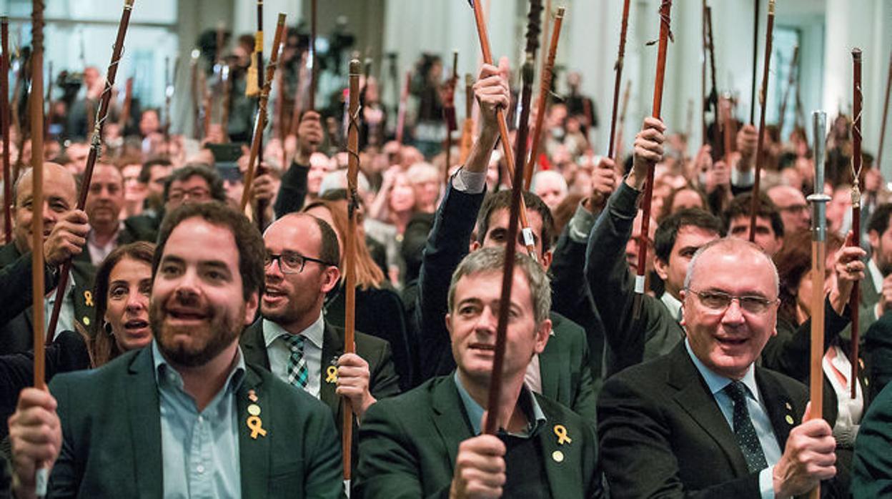 Alcaldes independentistas en un acto en Bruselas