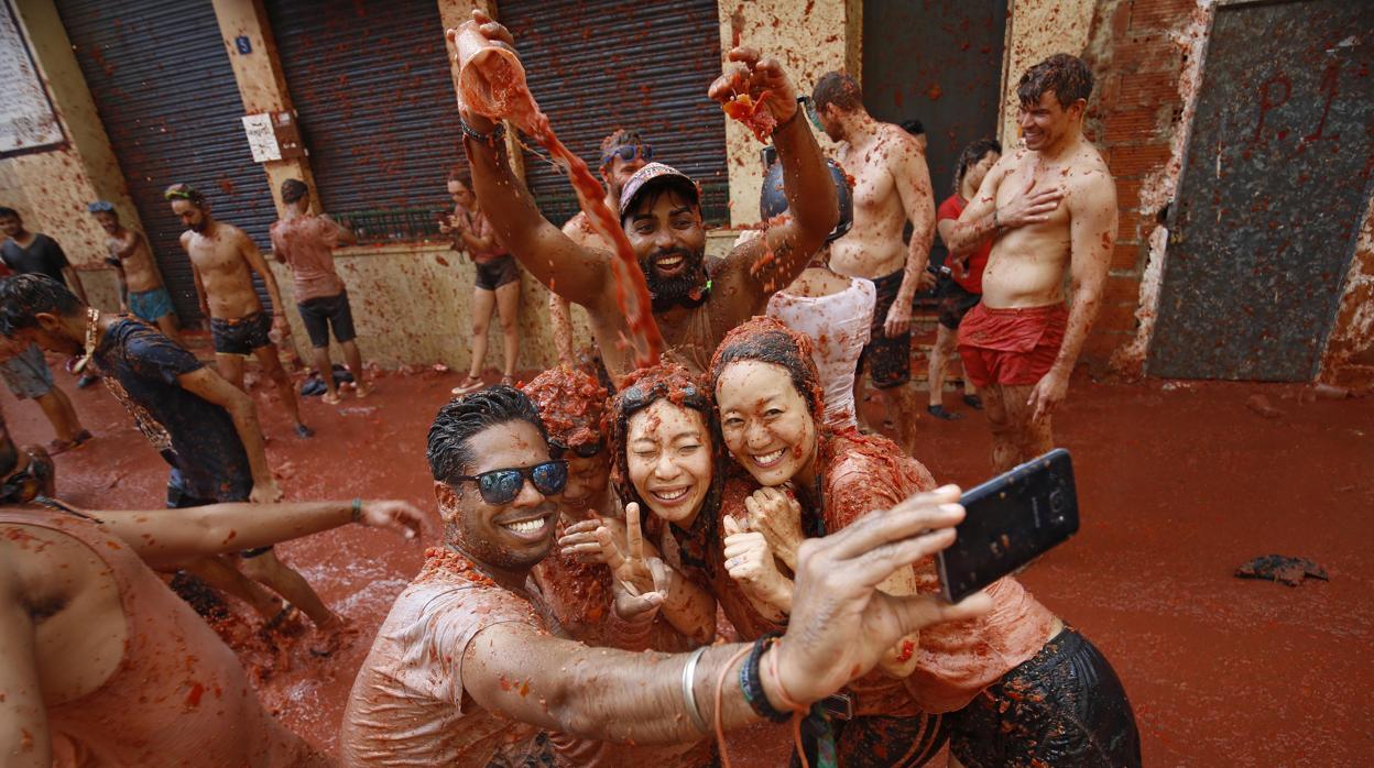 Imagen de la celebración de la Tomatina de Buñol