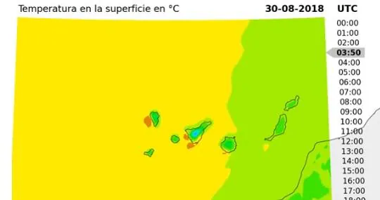 Datos del tiempo el pasado mes de agosto en Canarias en horas de madrugada