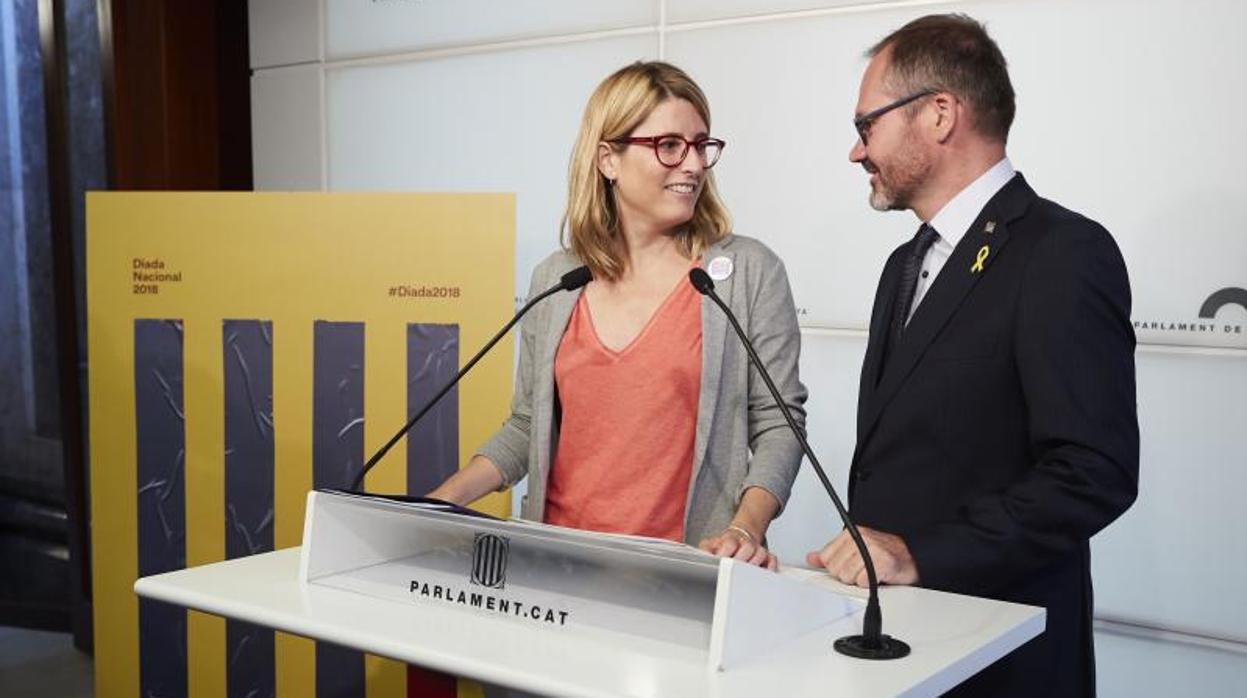 Elsa Artadi, con Josep Costa, anteayer durante la presentación de los actos