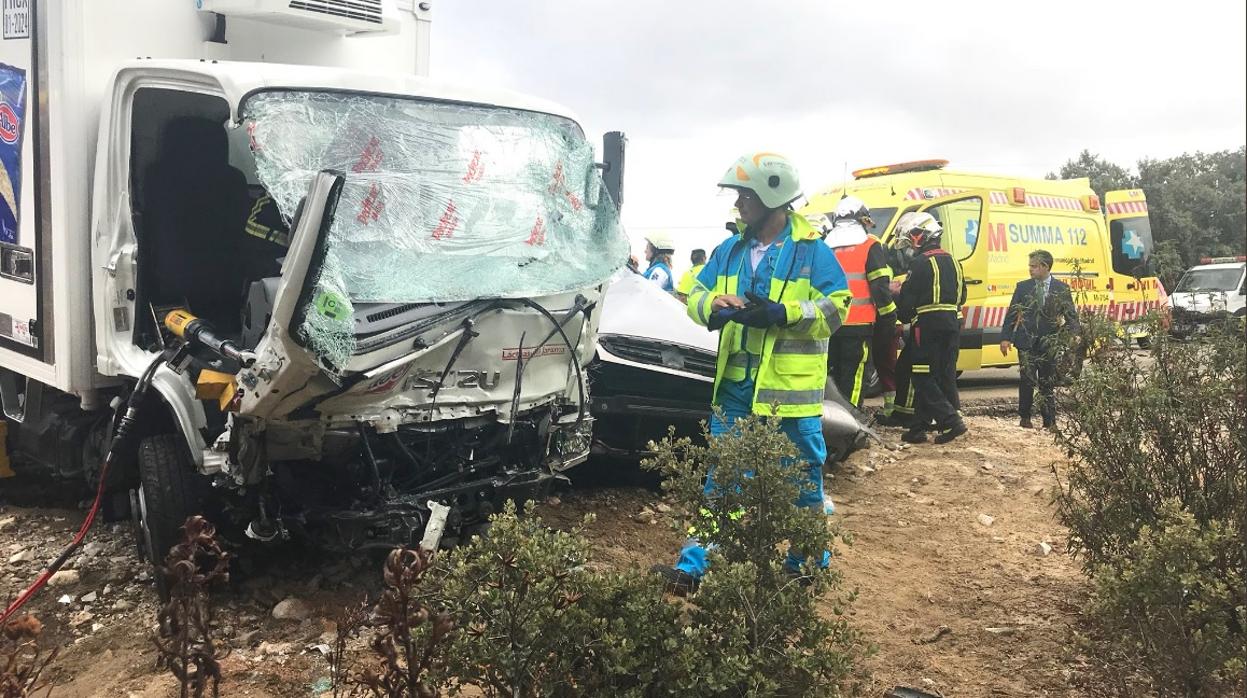 Estado del camión tras el accidente