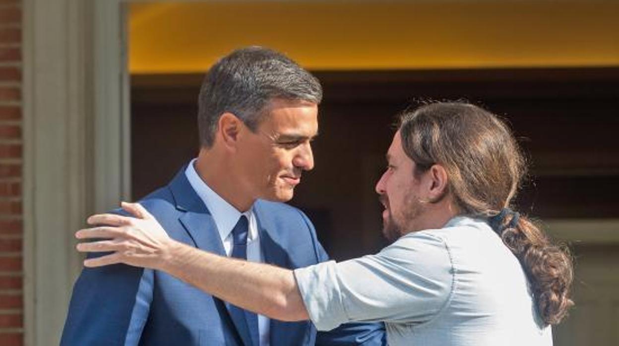 Reunión en La Moncloa entre el presidente del Gobierno Pedro Sánchez y el secretario general de Podemos el pasado jueves