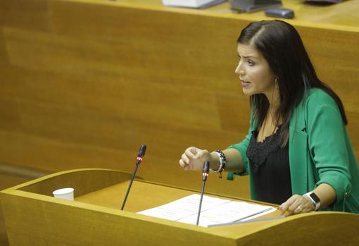 Mari Carmen Sánchez, durante su intervención en la sesión