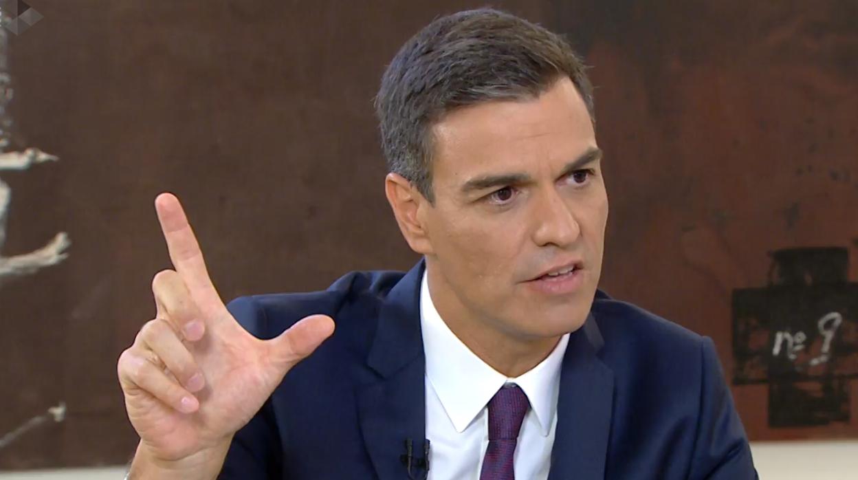 Pedro Sánchez ayer, durante su entrevista en La Sexta