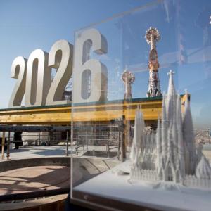 Detalle de la maqueta del proyecto, cerca de la base de la torre de Jesucristo, a 85 metros de altura