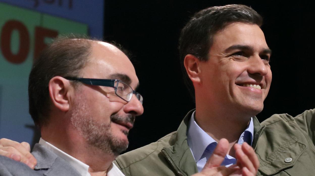 Pedro Sánchez y Javier Lambán, en una imagen de archivo