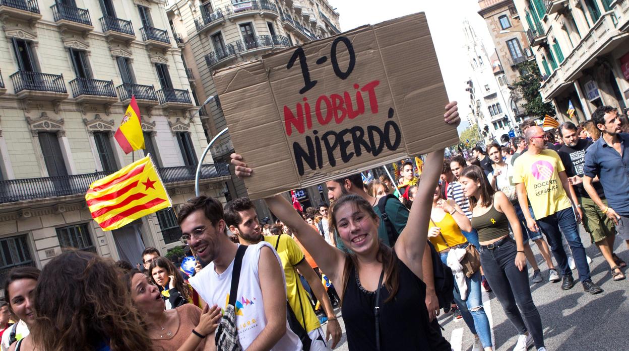 Imagen de la manifestación estudiantil de este lunes