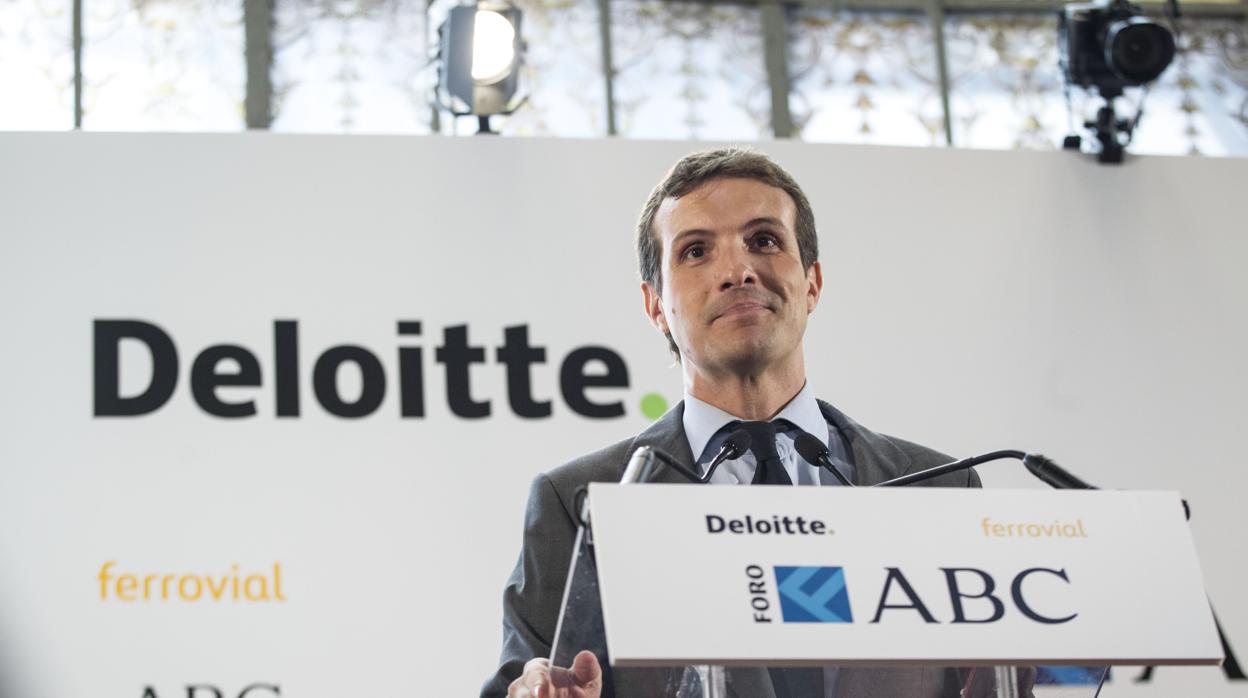 Pablo Casado, durante su intervención en el Foro ABC