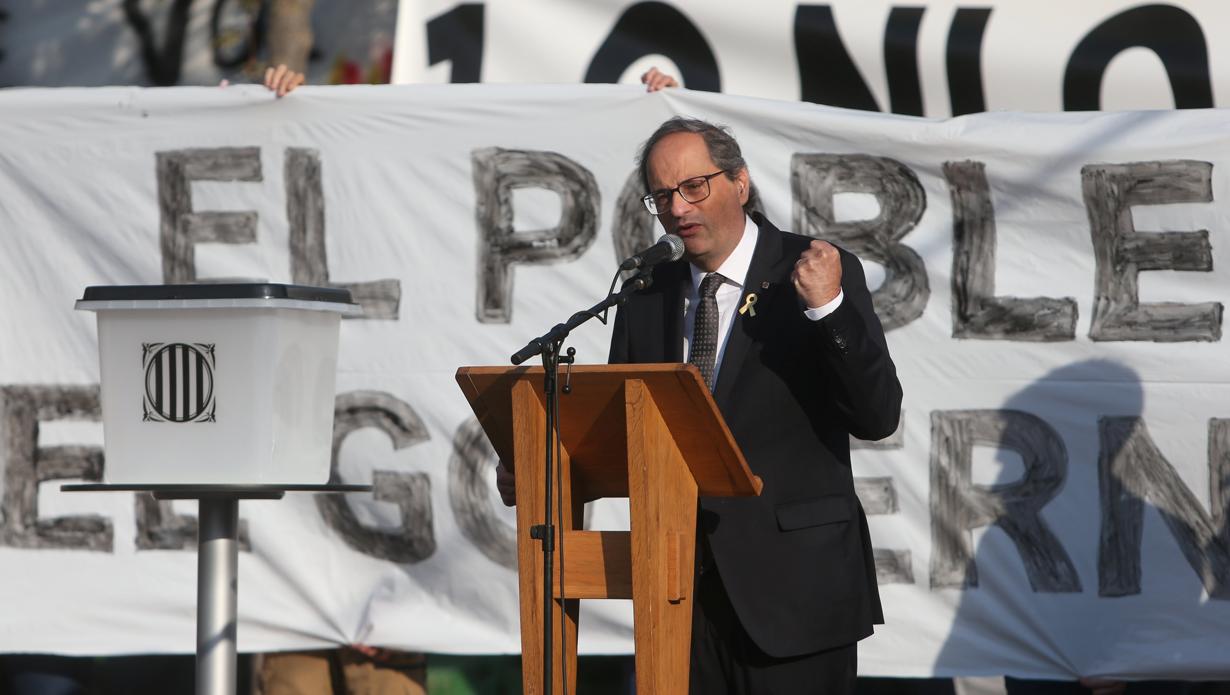 Quim Torra, en el acto del 1 de octubre de Sant Juliá de Ramis