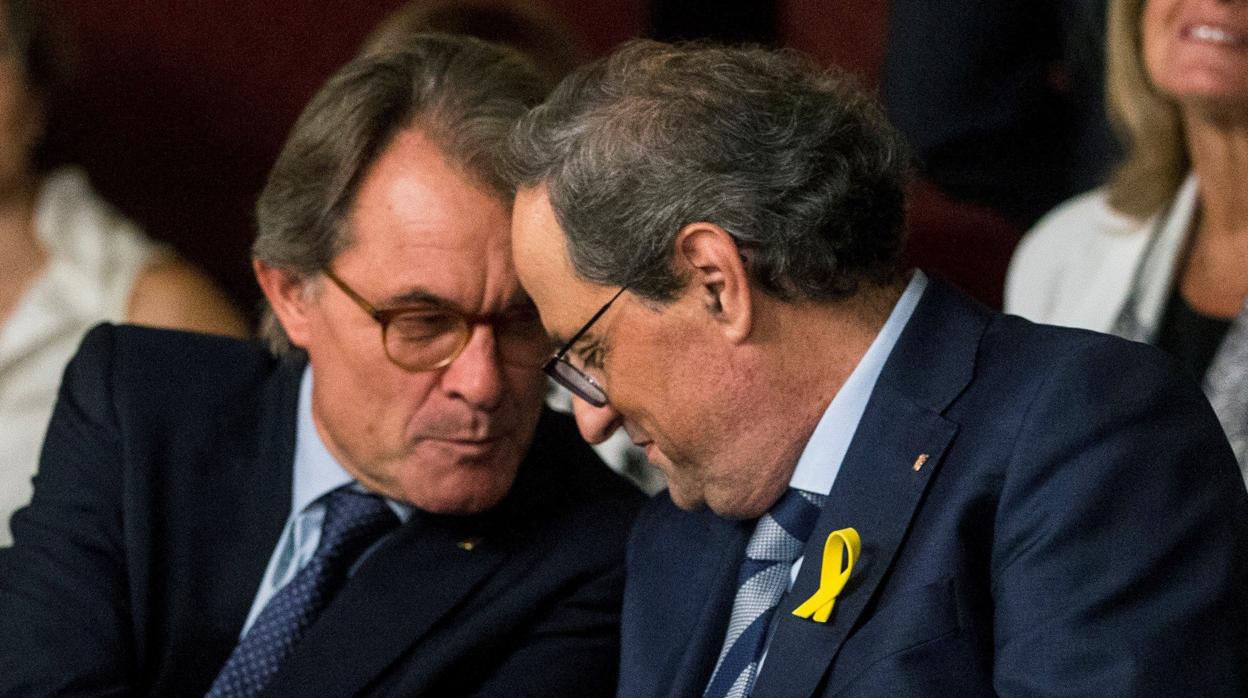 Artur Mas y Quim Torra este viernes en el Lideo