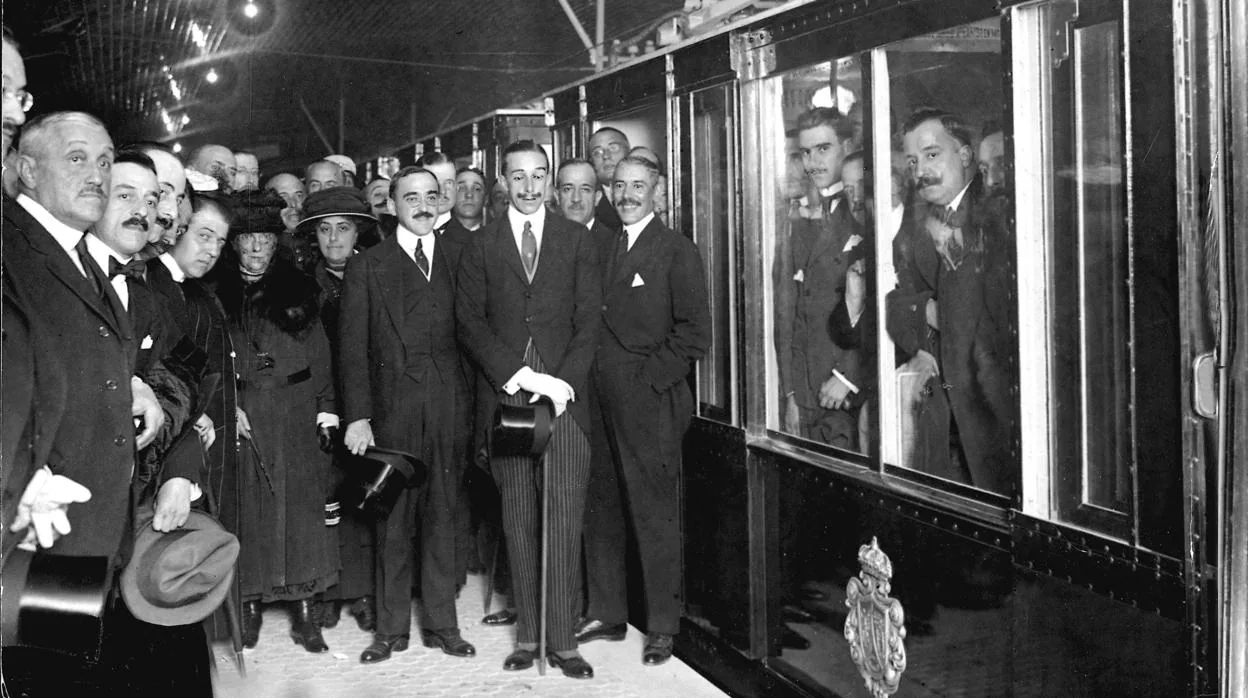 El Rey Alfonso XIII, el 17 de octubre de 1919, en la inauguración del Metro de Madrid