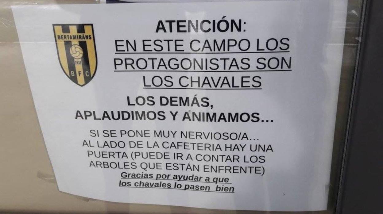 Mensaje que la directiva del club envía a los padres