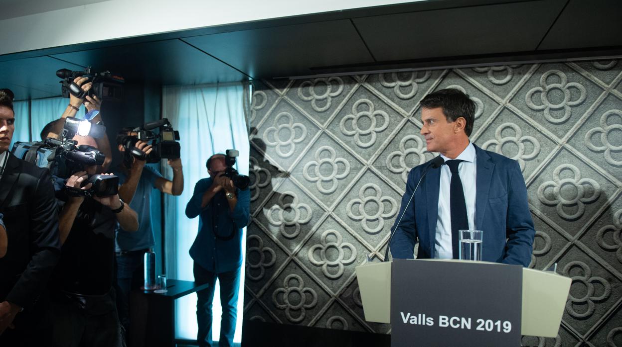 Manuel Valls, después del anuncio de su candidatura para ser alcalde de Barcelona, a finales de septiembre