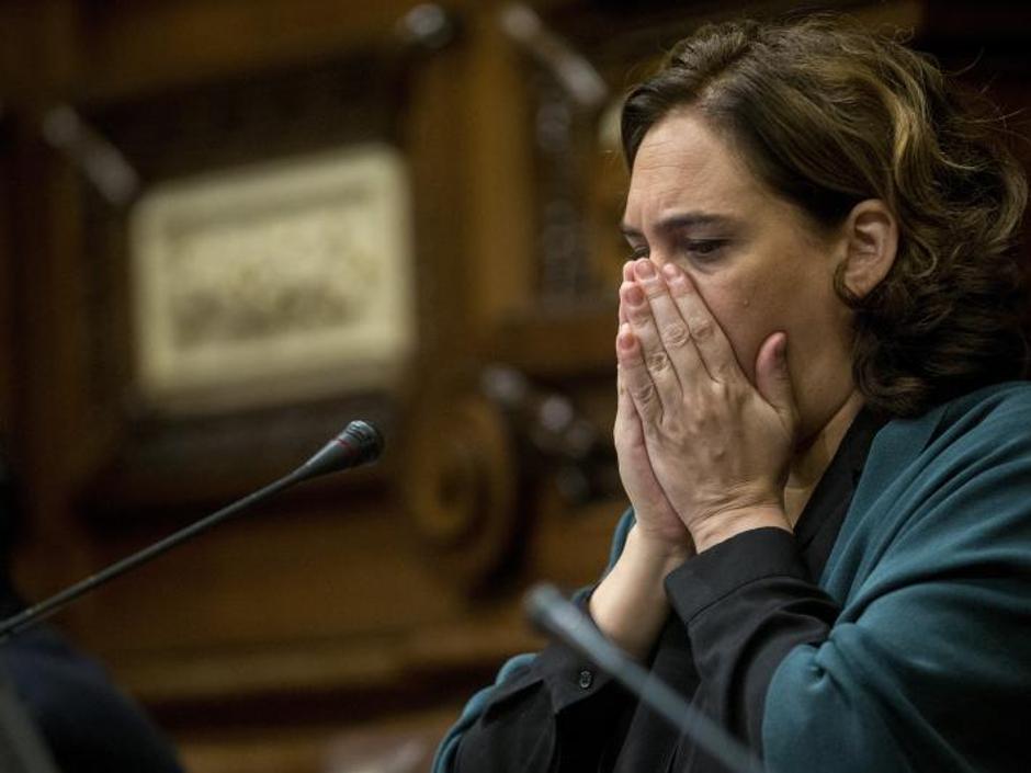 La alcaldesa de Barcelona, Ada Colau, ayer en el Ayuntamiento