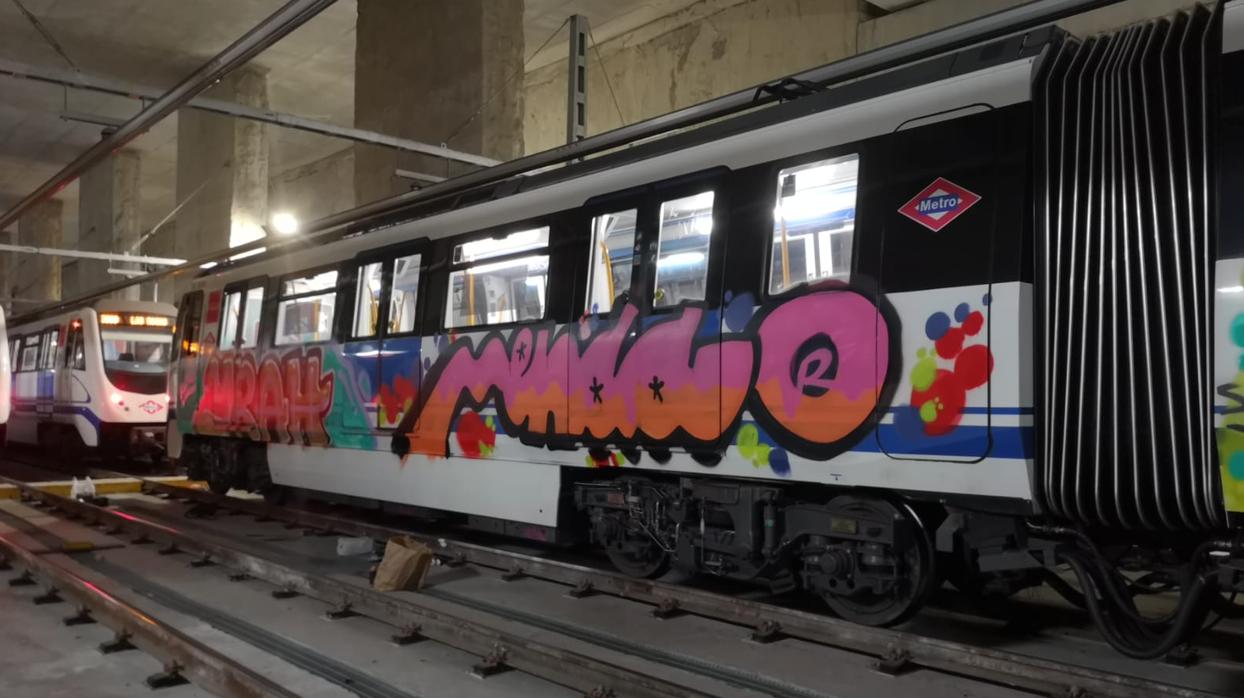 Uno de los trenes pintados en los últimos días