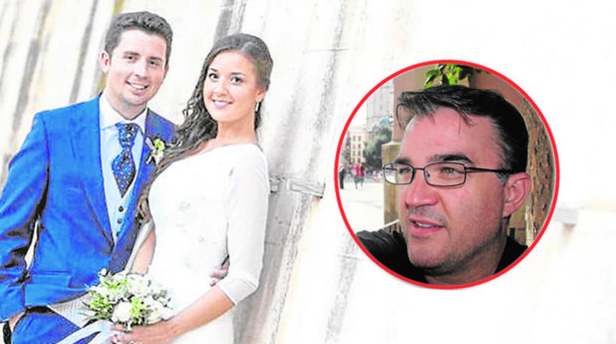 Maje, el día de su boda con Antonio Navarro. A la derecha, Salva R. presunto autor del crimen