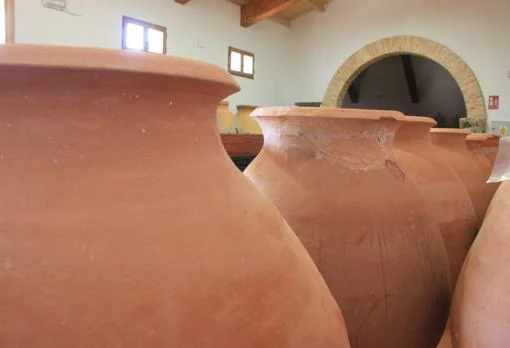 Las tinajas de barro de Bodega Las Calzadas, donde se crían sus vinos