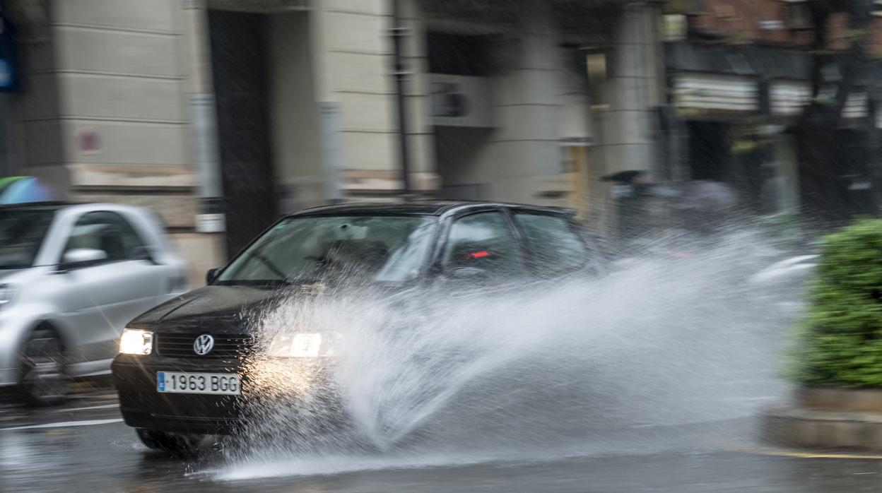 Imagen de las lluvias este viernes en viernes en Valencia