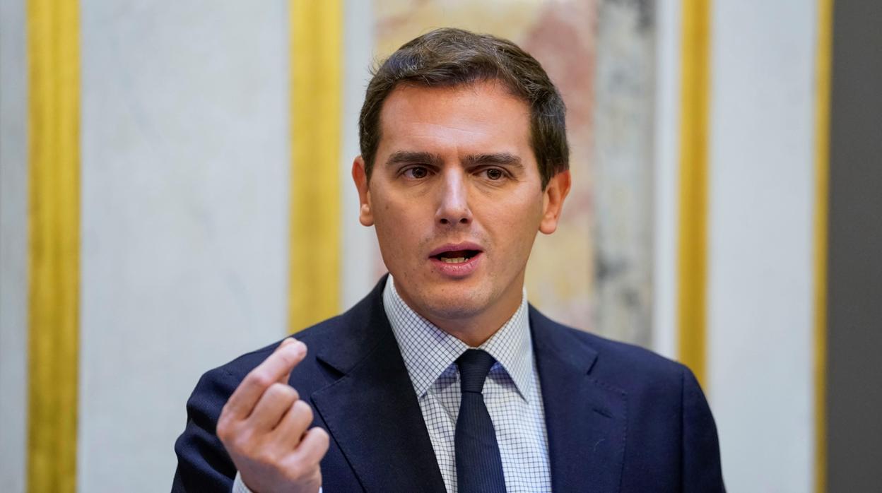 El líder de Cs, Albert Rivera, en el Congreso de los Diptuados hoy