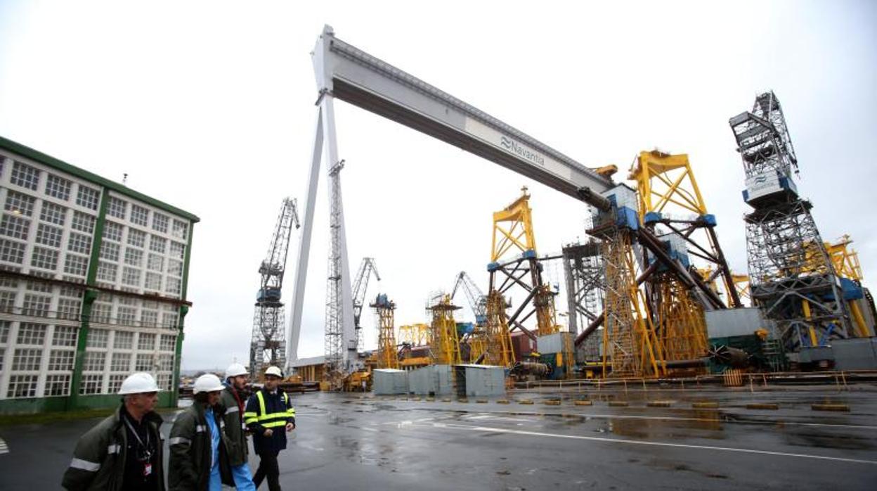 Instalaciones de Navantia en Fene, en la ría ferrolana