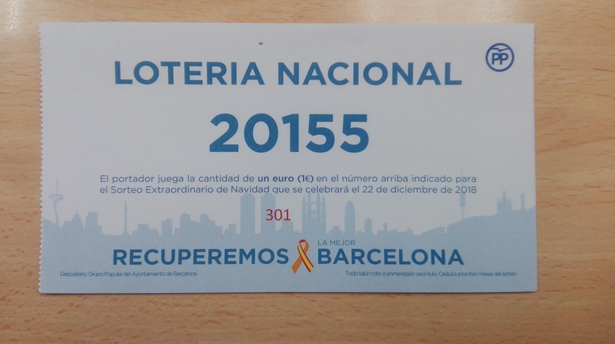 El grupo municipal del PP en Barcelona juega al 20.155 en la lotería de Navidad, un «segundo 155»