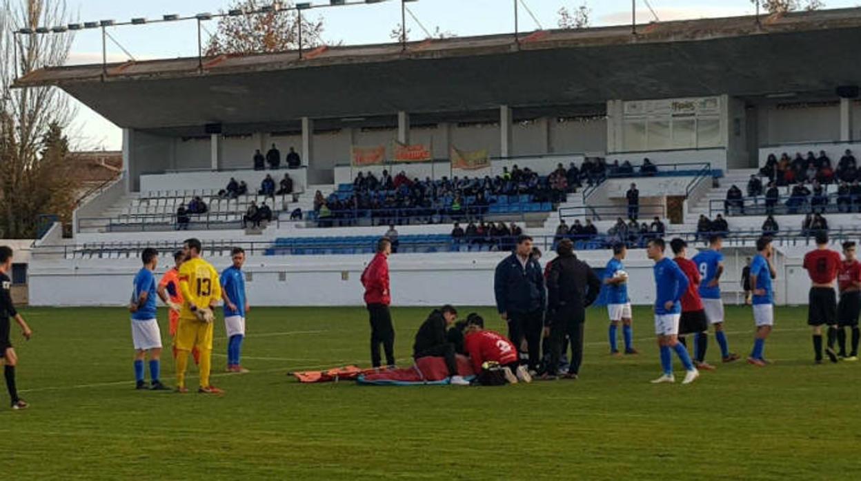 Álex Durán, en el momento de desvanecerse