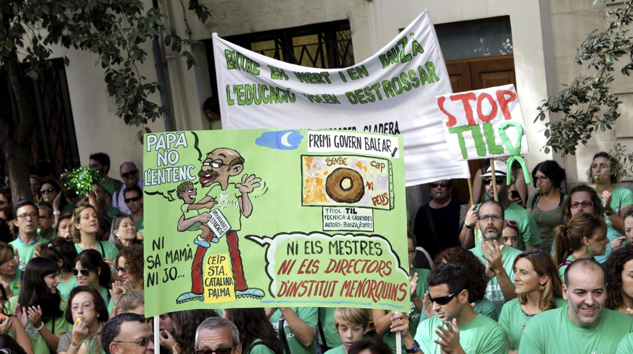 La huelga de hambre fue un recurso de varios activistas durante las protestas contra el decreto educativo del entonces presidente balear José Ramón Bauzá