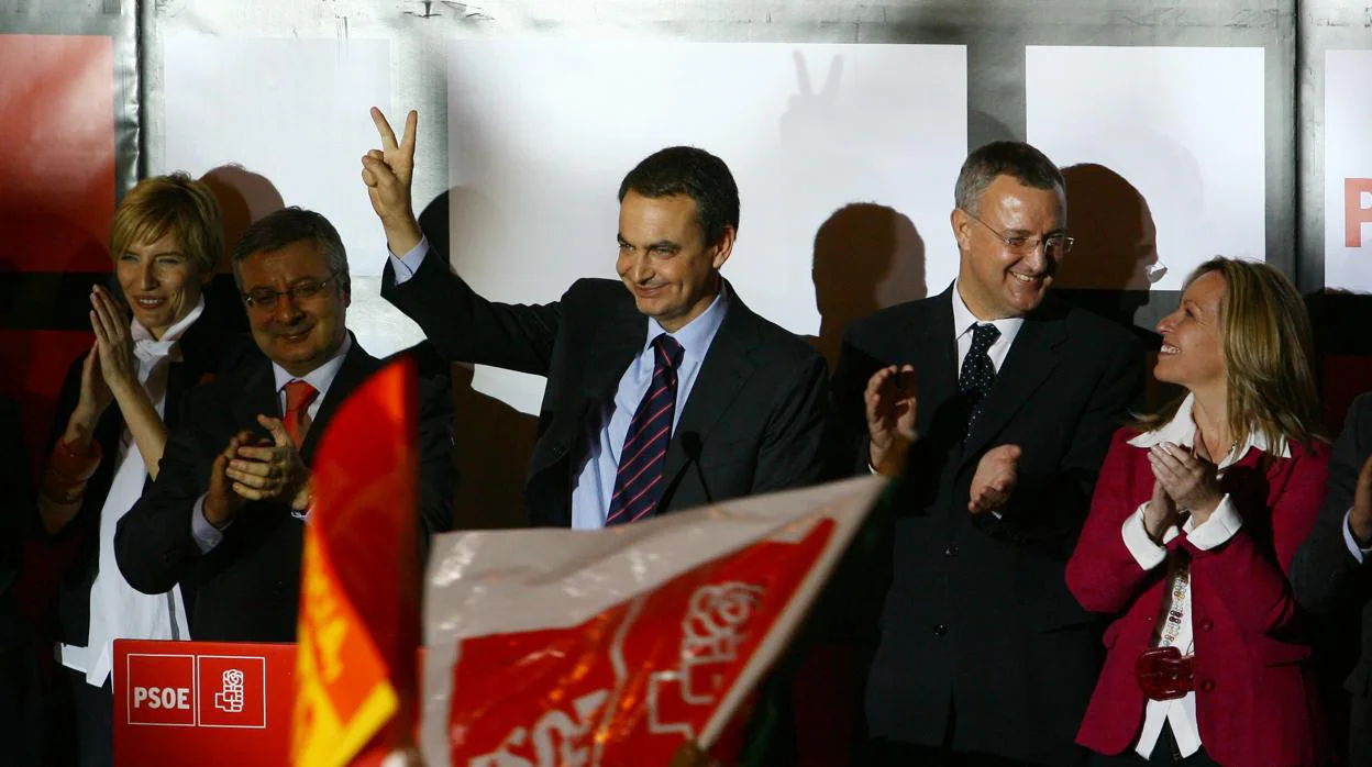 Imagen de archivo de la noche electoral de las elecciones de 2008, que ganó Zapatero
