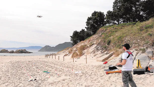Basura marina a vista de dron