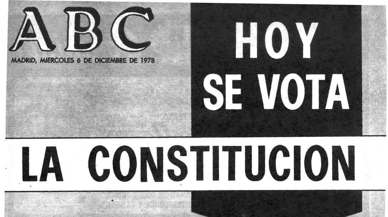 La portada del diario ABC el día que se votó la Constitución del 78, el 6 de diciembre