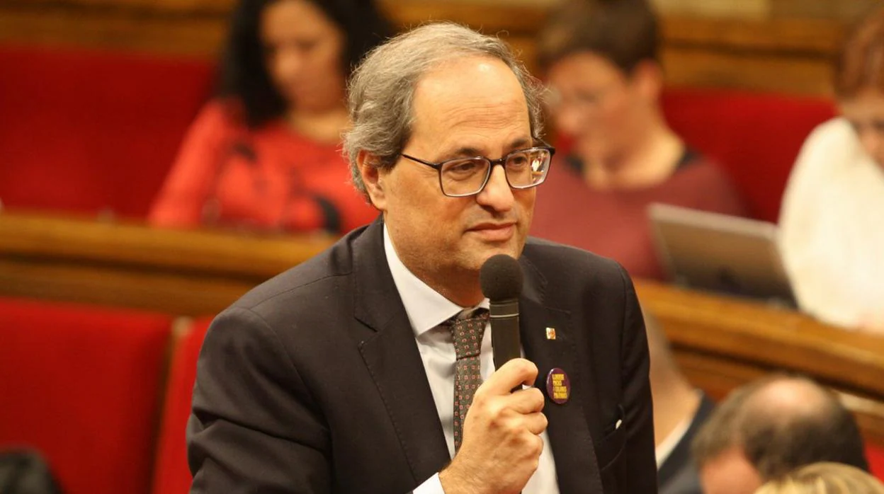 El presidente de la Generalitat, Quim Torra, este miércoles en el Parlament