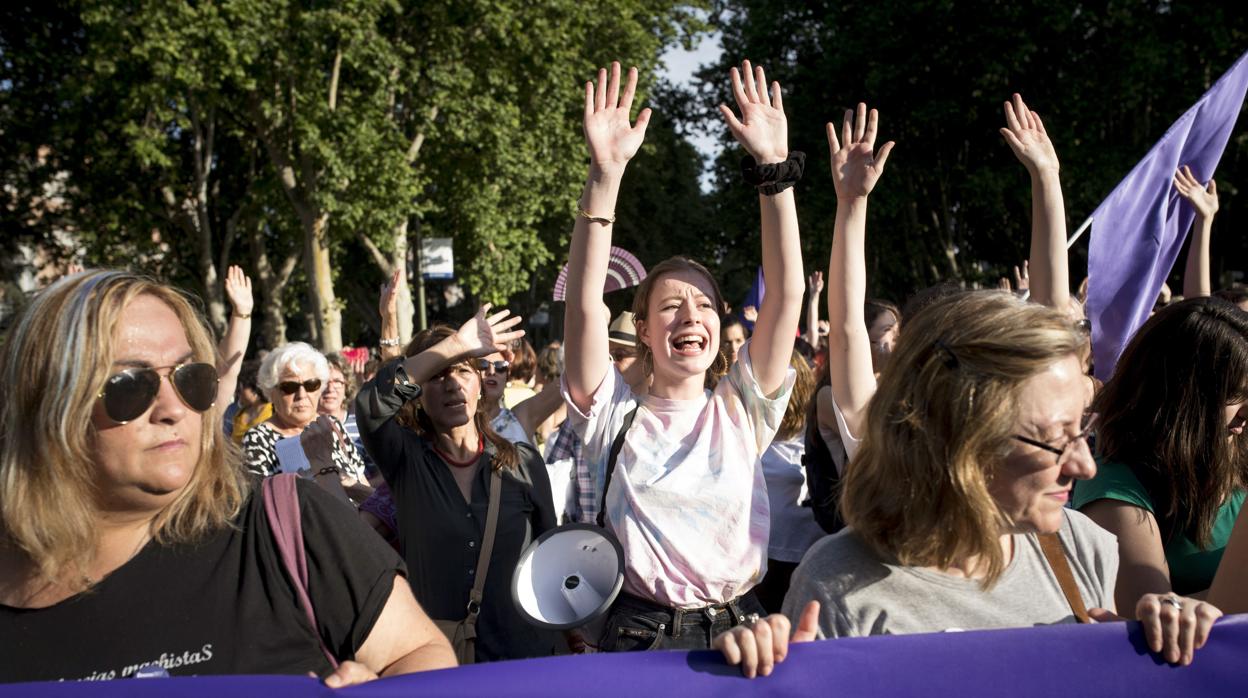 Manifestación de organizaciones feministas en Madrid