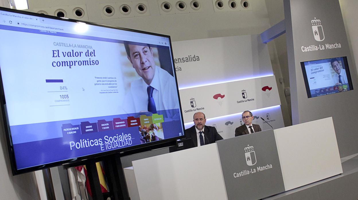 El vicepresidente primero, José Luis Martínez Guijarro, en la presentación del Portal de Compromisos