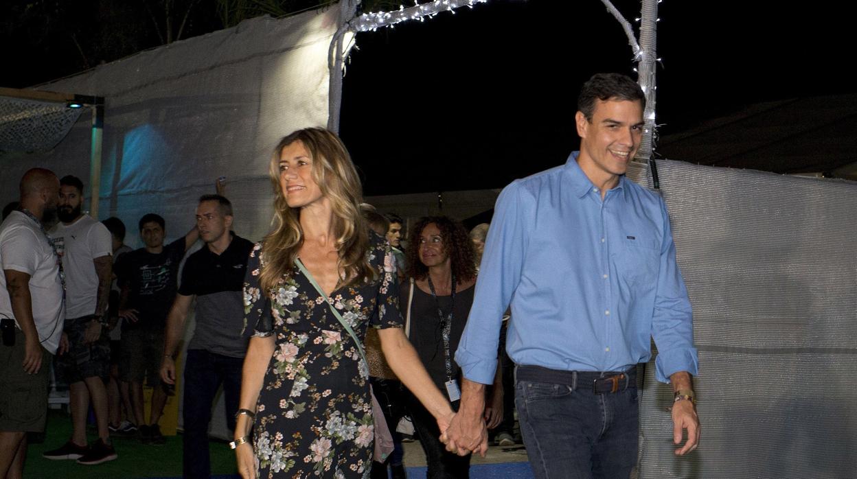 Pedro Sánchez, junto a su esposa Begoña Gómez en el FIB el pasado verano