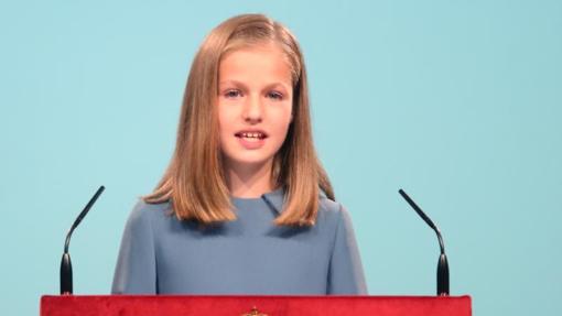 Acto de lectura de la Constitución, en el que la Princesa de Asturias habló por primera vez en público