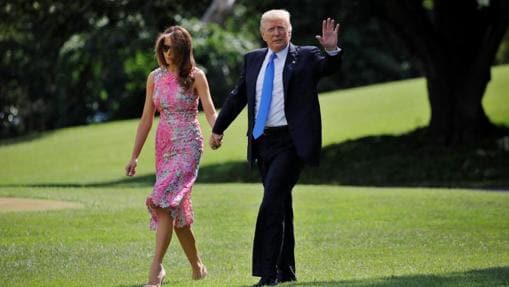 Donald Trump, junto a su mujer, Melania, en 2017