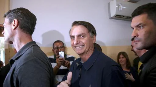 Jair Bolsonario el día de la segunda vuelta electoral