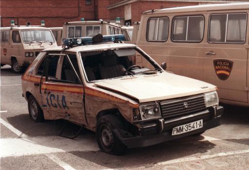 Vehículo policial tras una intervención