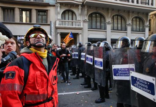 Mossos d'Esquadra en una manifestación el 21 de diciembre en Barcelona