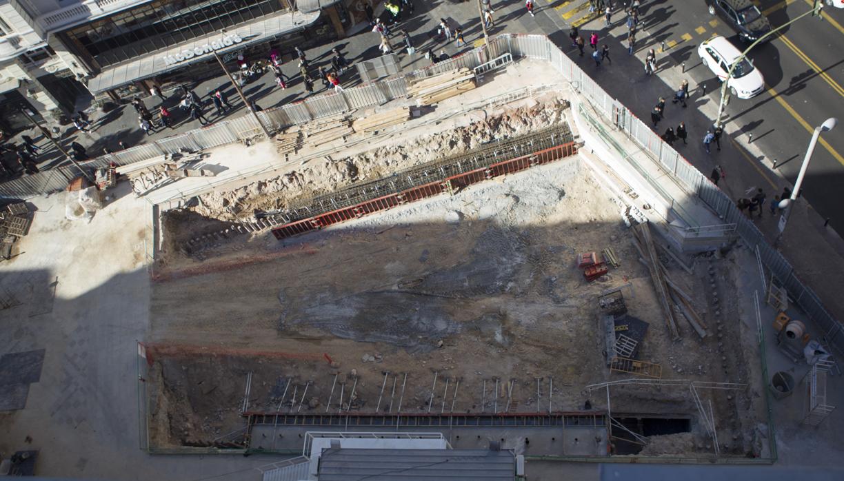 Estado actual, nada más comenzar 2019, de las obras en la estación de Metro de Gran Vía