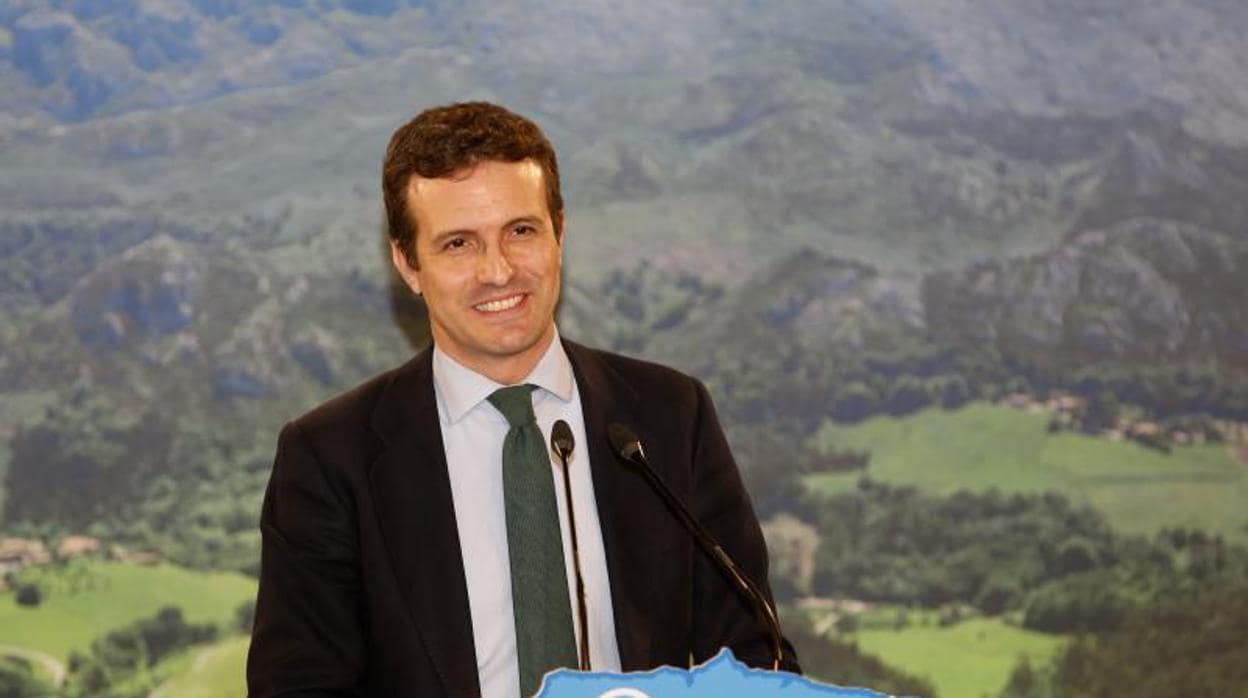Pablo Casado, presidente el PP nacional, este viernes en Asturias