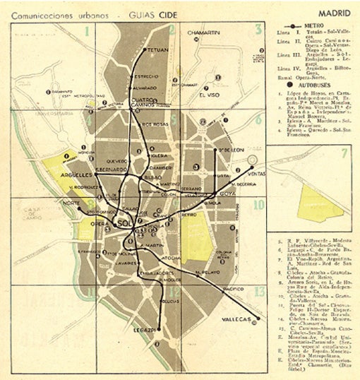 Plano de metro de 1952