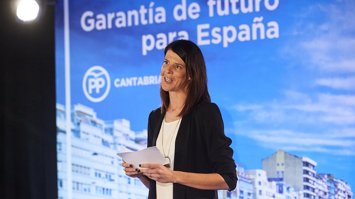 La ex candidata del PP a la Presidencia de Cantabria, Ruth Beitia, durante su acto de proclamación